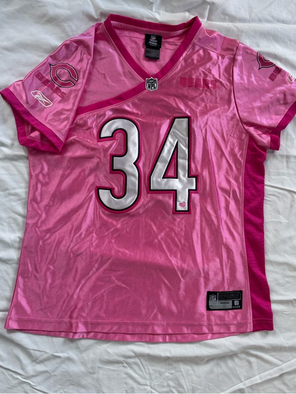 Reebok Pink #34 Women's NFL Jersey